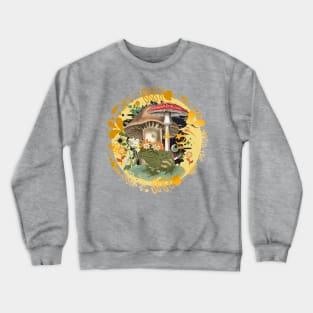 Cottagecore Mushrooms & Frog Fairy Vintage Design Crewneck Sweatshirt